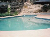 Swimming pool after cleaning and removing of rocks